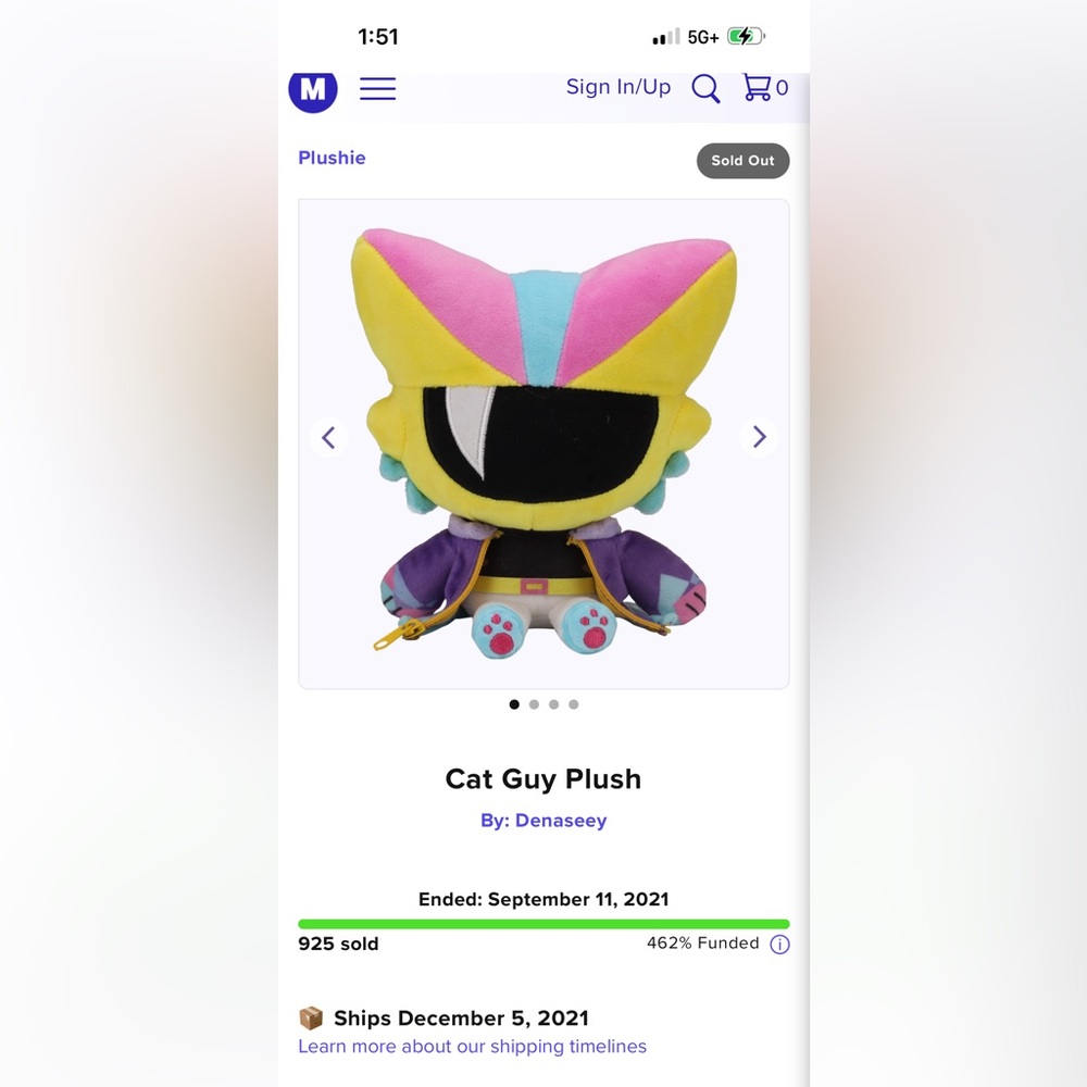 Cat Guy Plush. By: Denaseey. Limited edition to 925 run